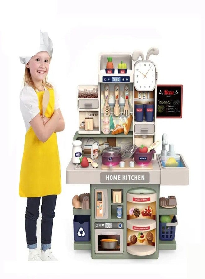 CIRBOX Kids Pretend Play Kitchen Set, Toys with Realistic Sound & Light, Cooking Stove, Sink, Play Food and Accessories, Pretend Playset Gifts for Toddlers Girls Boys. (37 Pieces) - Image 2